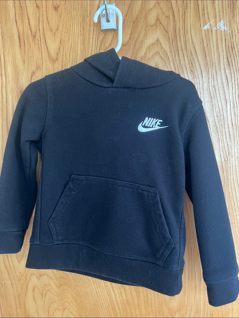 Nike Kids Black Hoodie with White Swoosh